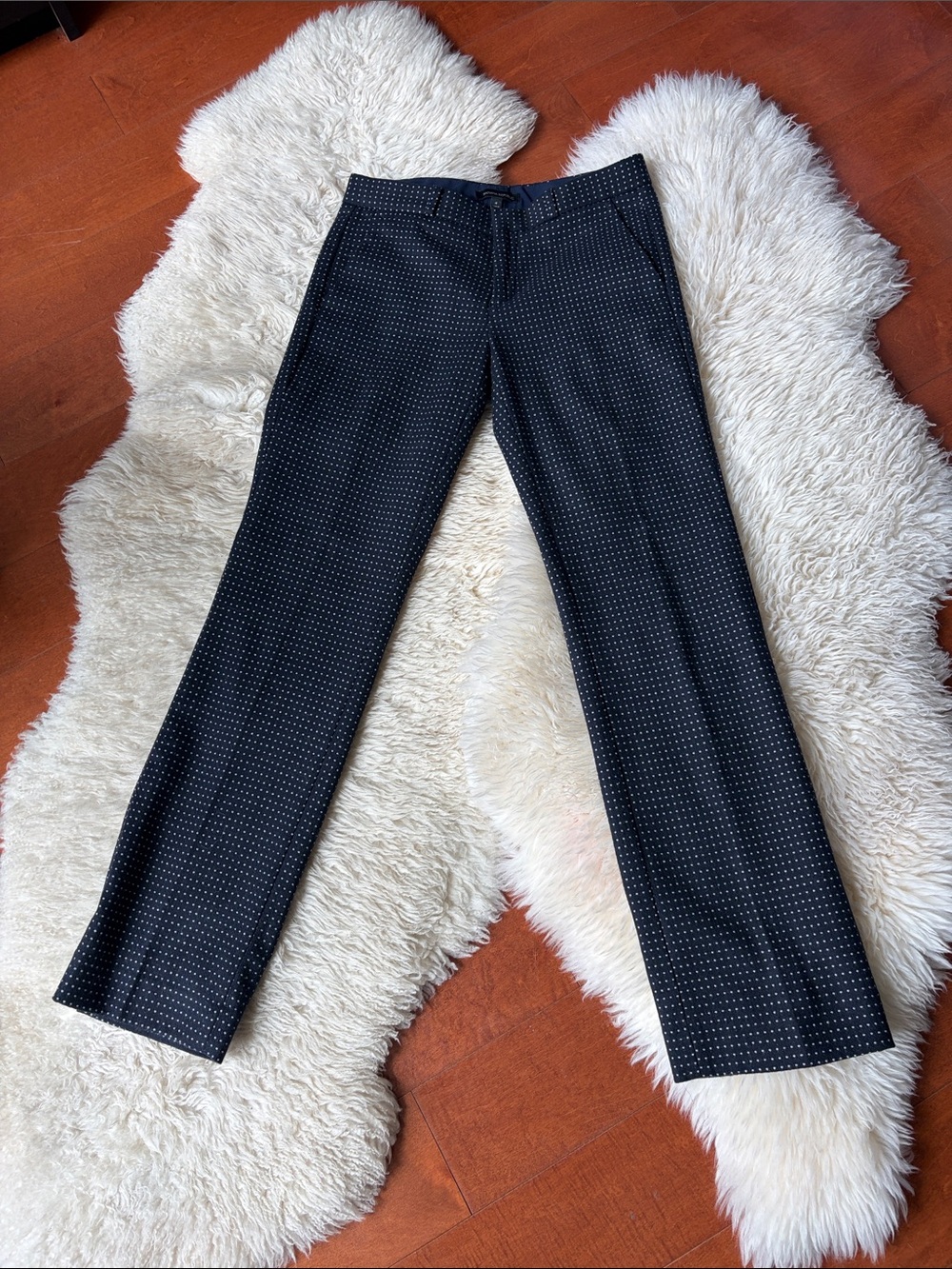 Womens Banana Republic Logan Dark Navy Straight Leg Dress Pants Size 4